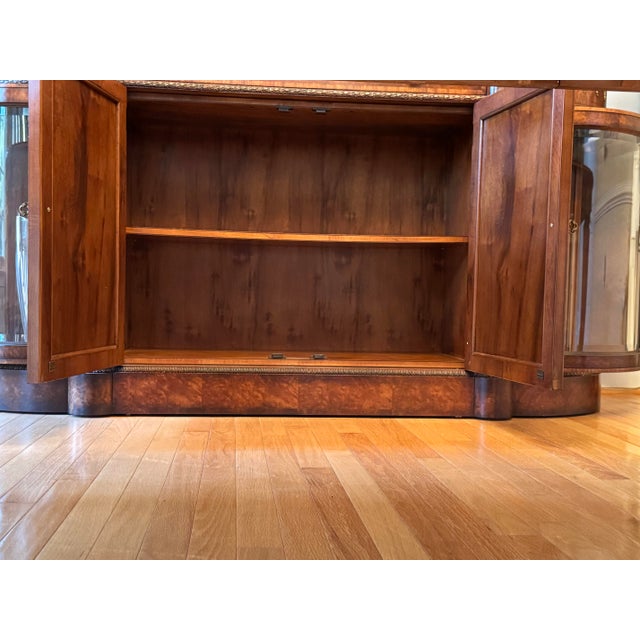 Wood Henredon Provenance Neoclassical Credenza With Glass Corner Cabinets For Sale - Image 7 of 9