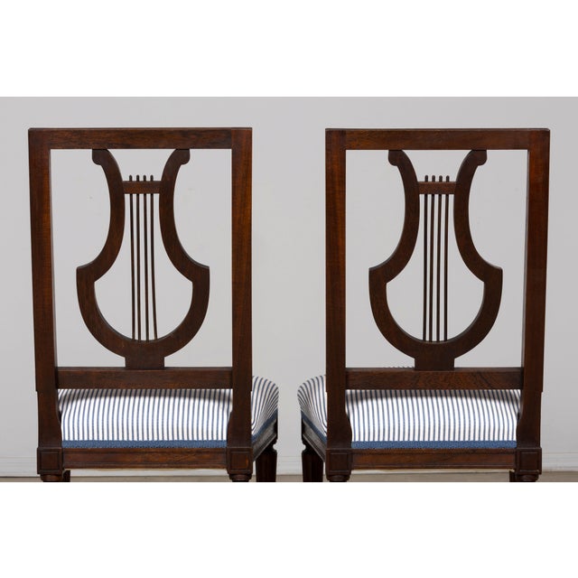 Set of 8 Early 20th Century French Louis XVI Style Mahogany Lyre Back Dining Chairs For Sale - Image 18 of 18