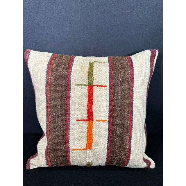 Turkish Hemp Pillow Cushion Natural Beige Brown Cushion Cover 20"x20" For Sale - Image 4 of 4