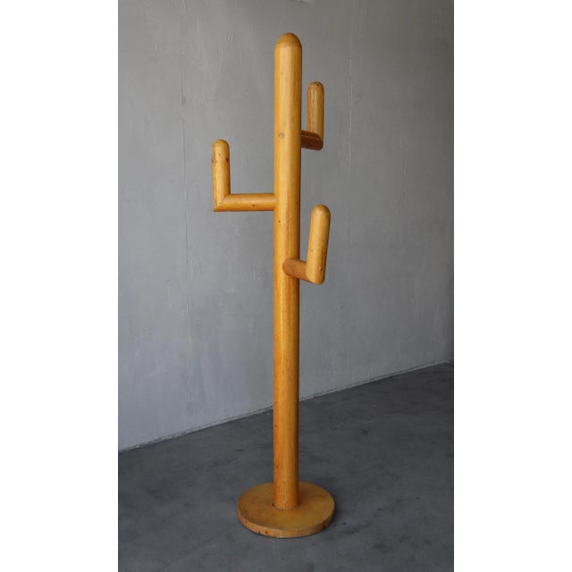 Wood Vintage Solid Pine Wood Sculpture Coat Rack For Sale - Image 7 of 7