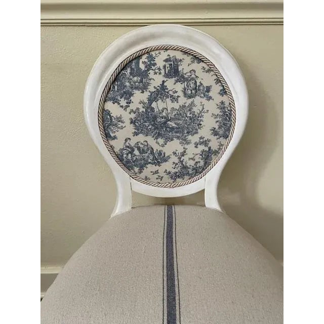 Ivory 1930s Vintage Victorian French Country Chair For Sale - Image 8 of 12