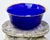 Vintage (1950's) Round Pebble Textured Bowl with Gold Rim. This Bowl has an MCM Style in a Vibrant Cobalt Blue Color. The...