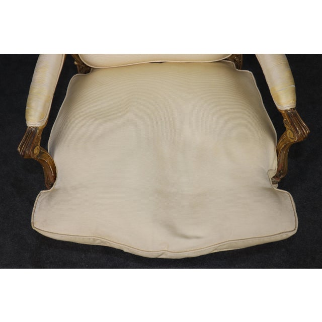 Pair 19th C. French Louis XV Style Giltwood Armchairs For Sale - Image 13 of 17