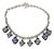 Kenzo Paris Silvered Metal Necklace with Murano Glass Charms For Sale
