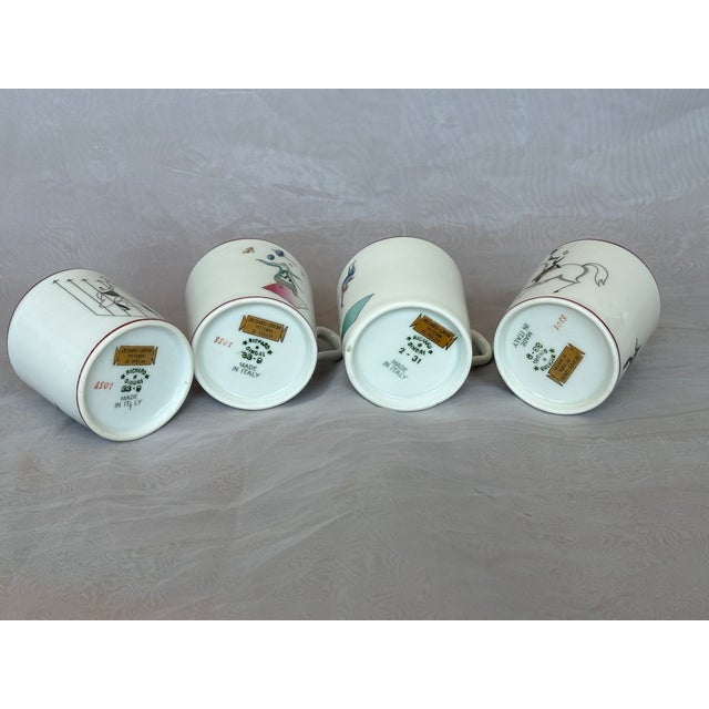 Gio Ponti for Richard Ginori Porcelain Espresso Demitasse Cups Set of 4 For Sale - Image 12 of 18
