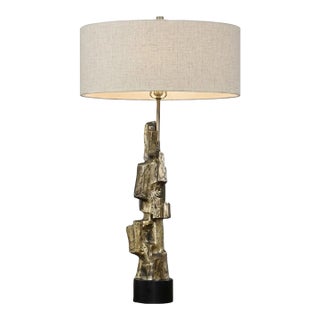 1970s Brutalist Bronze Table Lamp by Richard Barr for Laurel For Sale