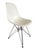 Vitra Eames DSR chair in white with black Eiffel bases, designed by Charles & Ray Eames and labelled by Vitra. This piece...