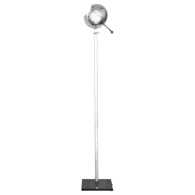 Silver Vintage Adjustable Fire Ball Sidecar Floor Lamp from Artemide, 1980s For Sale - Image 8 of 8