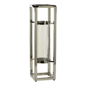 Irvine Polished Steel Hurricane Candle Holder, 24"