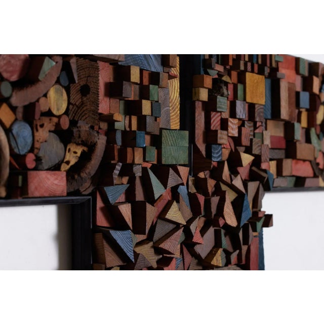 Mabel Hutchinson Mabel Hutchinson Style Wood Mosaic Collage For Sale - Image 4 of 10