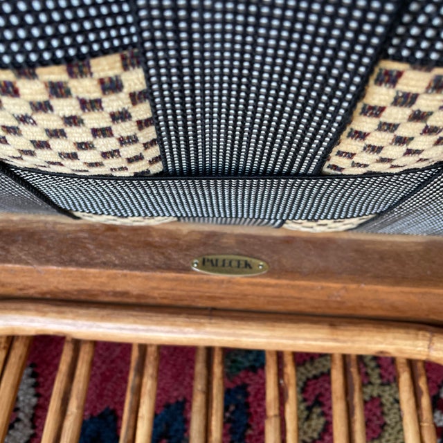 1990s Palecek President's Rattan Chairs and Ottomans For Sale In Baltimore - Image 6 of 6