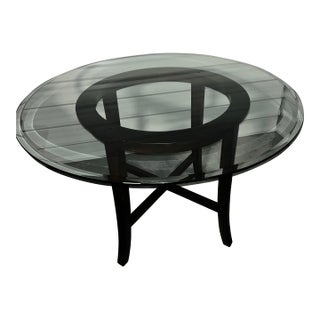 Crate & Barrel 48” Halo Glass Dining Table For Sale