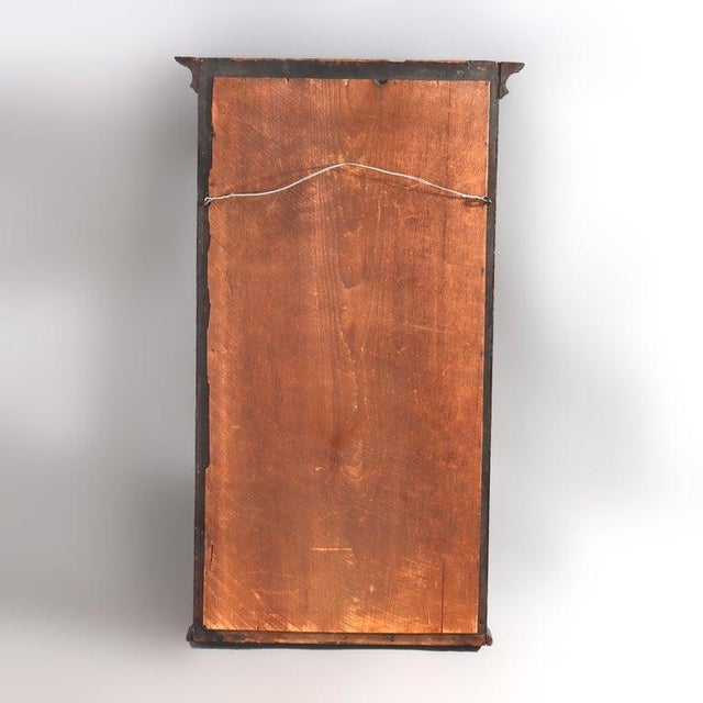 Brown Antique Federal Mahogany Veneer Mirror With Englomise Landscape Panel C1830 For Sale - Image 8 of 8
