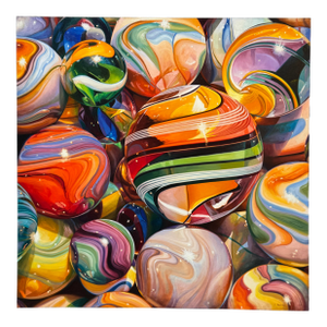 Patrick Bailey's Marbles Oil on Canvas, Signed