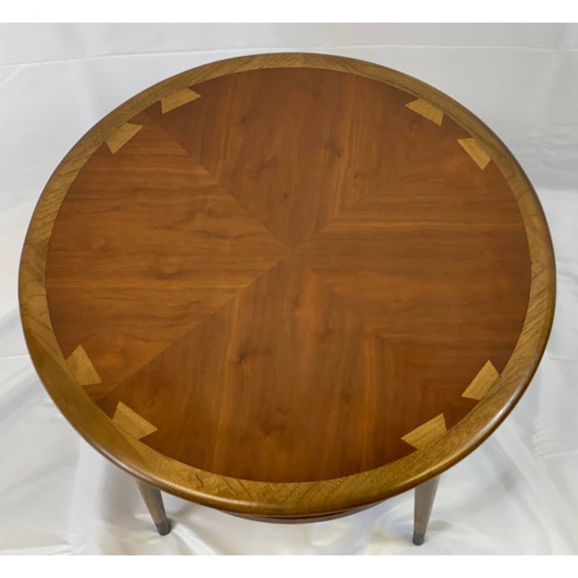 MidCentury Modern Lane Acclaim Round Dovetail Inlay Side Table Chairish