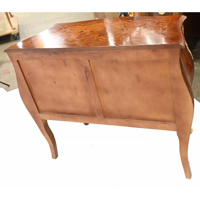 French Bombe Chest of Drawers with Marquetry Inlay For Sale - Image 9 of 11
