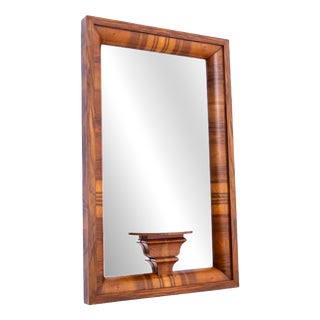 Art Deco Mirror in Wooden Frame, Poland, 1950s For Sale