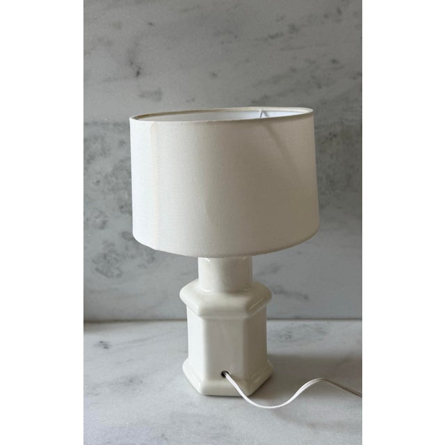 Small Hand Painted Ceramic Table Lamp For Sale In Austin - Image 6 of 8
