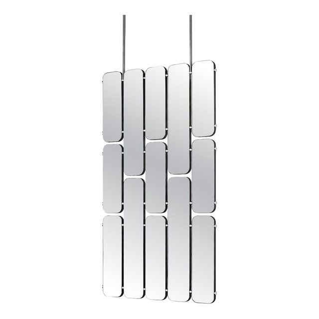 Groove Silver Median Modular Wall Mirror by GTG Design Couture For Sale