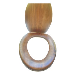 Solid Black Walnut Toilet Seat and Lid For Sale