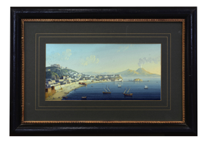 Bay of Naples, Gouache, Framed