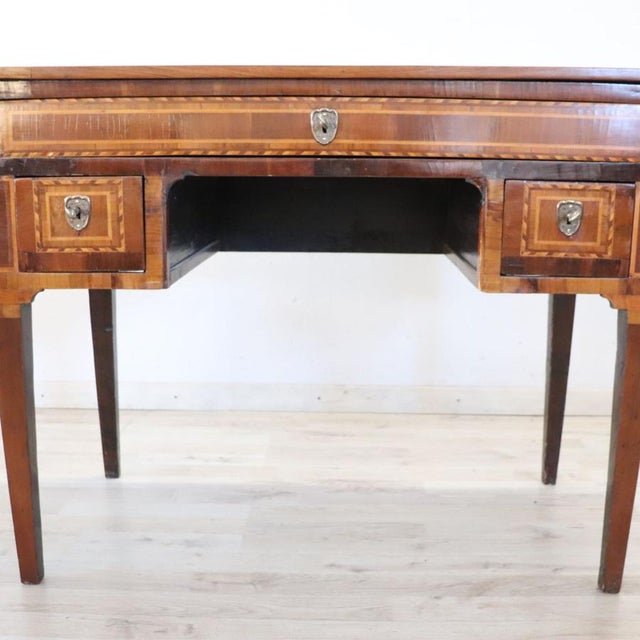 Antique Inlay Walnut Writing Desk, 1800s For Sale - Image 12 of 18