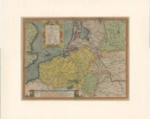 Antique Map the Imperial States of the Habsburg Netherlands, 1609