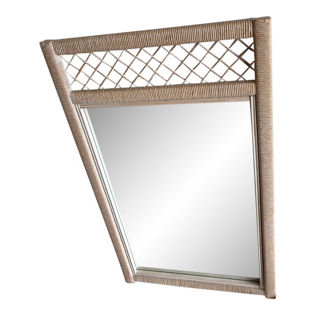 1990s Henry Link Wicker Mirror For Sale