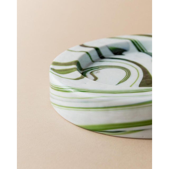 Gold Vintage Murano Glass Bowl in Swirl Green by Sergio Asti for Venini, 1970s For Sale - Image 8 of 13