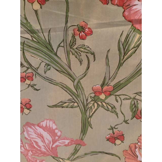 Over 60 yards of gorgeous and cheerful fabric from G. P. & J.Baker from 1978 entitled “Iris Trail” featuring a light green...