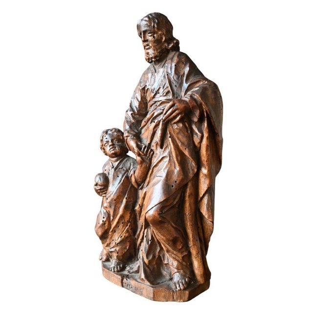 Antique Wooden Statue, 1600s For Sale - Image 5 of 11