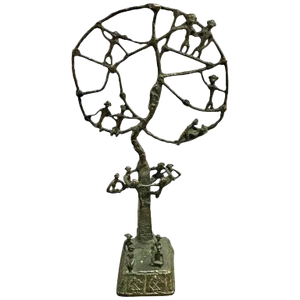 1970s African "Monkey Tree" Bronze Sculpture