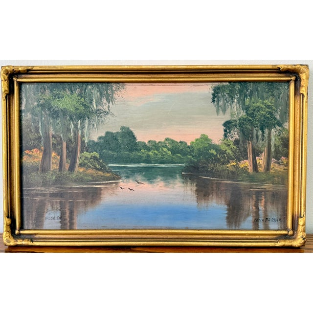 Original Florida Marsh Oil Painting, Framed For Sale - Image 10 of 10