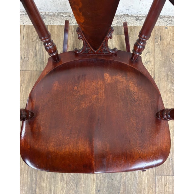 Late 20th Century Vintage Art Nouveau Style Carved Rocking Chair For Sale - Image 5 of 10