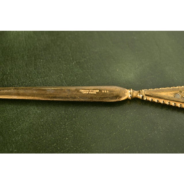 Bronze Tiffany Studios New York Grapevine Bronze Doré and Favrile Slag Glass Letter Opener For Sale - Image 8 of 11