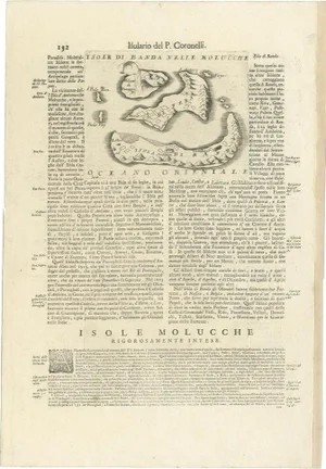 Antique Map of the Banda Islands or Spice Islands by Enzo Mari, 1697