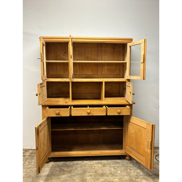 Antique European Pine Cabinet With Glazed Top For Sale In Naples, FL - Image 6 of 6