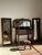 Antique Mirror in Brown Oak with Beveled Glass and Keyhole Escutcheon, 1980s For Sale - Image 4 of 16