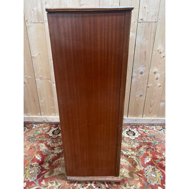 Vintage Roll-Top Filing Cabinet in Oak, 1950s For Sale - Image 9 of 10