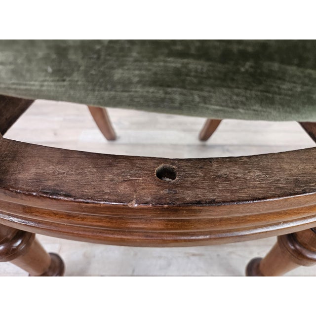 Late 19th Century Wood Chairs with Fabric Seats, Set of 4 For Sale - Image 15 of 18