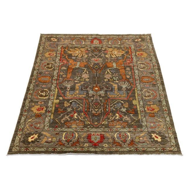 Elevate your living space with this Modern Bidjar-style rug, hand-knotted from high-resilience wool. It beautifully blends...