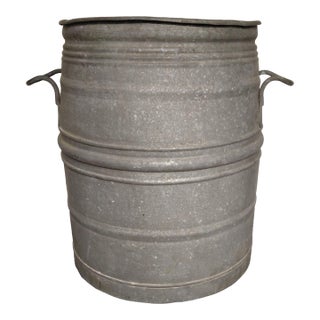 Vintage Belgian Galvanized Dolly Tub Planter For Sale