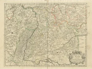 Antique Map of Rhineland and Alsace