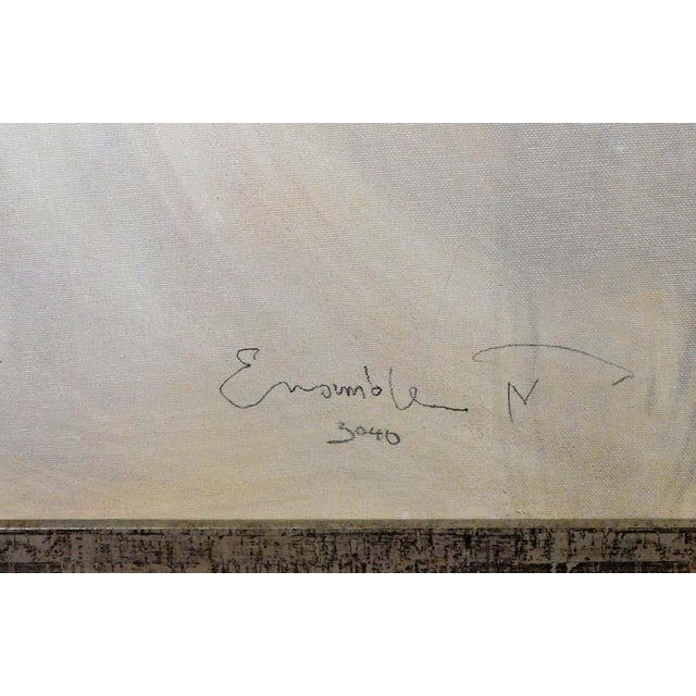 Textile Jurgen Gorg "Ensemble Iv" Acrylic on Canvas Custom Framed Hand Signed For Sale - Image 7 of 7