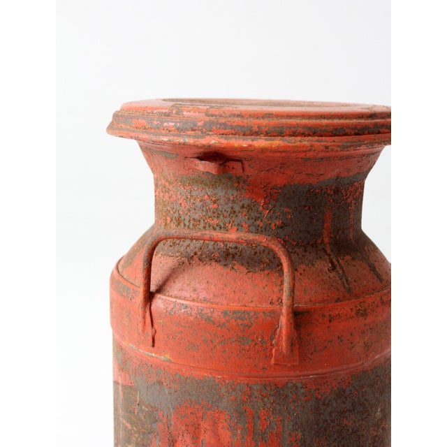 Vintage Farmhouse Red Milk Can For Sale - Image 10 of 17