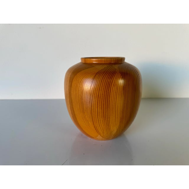 Vintage Hand Turned Pine Wood Vase/ Sold For Sale In Miami - Image 6 of 10