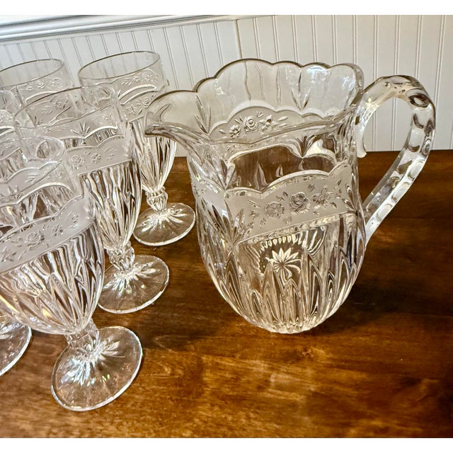 Oneida Late 20th Century Oneida “Southern Garden” Set of Pitcher and Eight Glasses - 9pcs For Sale - Image 4 of 12