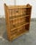 Farmhouse Antique Rustic Pine Open Bookcase With Plank Back For Sale - Image 3 of 10