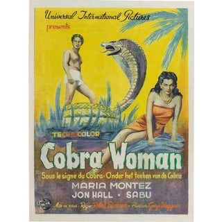 Vintage Cobra Woman Lithograph Poster, 1940s For Sale