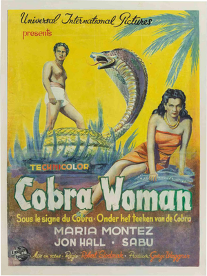 Vintage Cobra Woman Lithograph Poster, 1940s